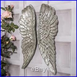 Large Silver Wall Mounted Wings Angel Wings Decorative Wall Hanging Art Home
