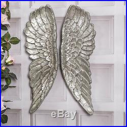 Large Silver Wall Mounted Wings Angel Wings Decorative Wall Hanging Art Home