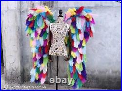 Large Size Natural Ostrich Angel Feather Wings Cosplay Costume Performance Show