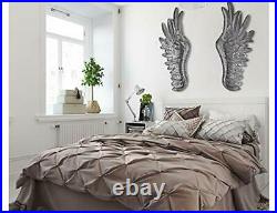 Large Size Wall Hanging Wings Grand Angel Wings 2 Piece 39''Tall Silver Wings