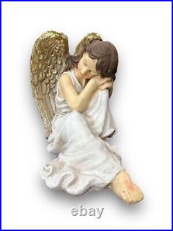 Large Sleeping Angel with Large Wings Gold Christmas 23x25x20cm New