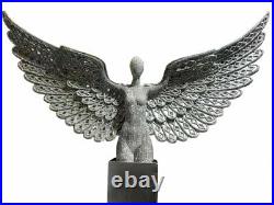 Large Spread Angel Wings Studded Stud Silver Mosaic Ornament Figurine Modern