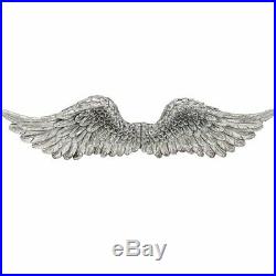 Large Wall Mounted Angel Wings 82cm Antique Silver Wall Hanging Home Deco