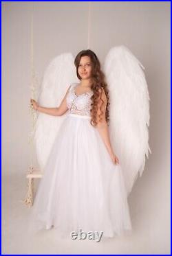 Large White Feather Angel Wings Adult Fairy Angel Wings Fancy Cosplay Costume