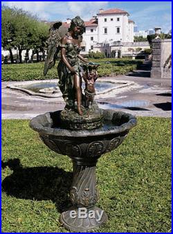Large Winged Angel lost wax 100% bronze Sculpture Estate Garden Fountain 47