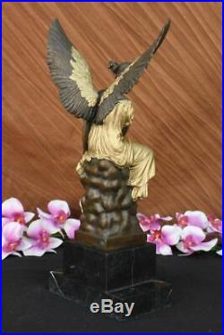Large Winged Victory Angel Leader Warrior Pure Bronze Copper Art Home Decorative