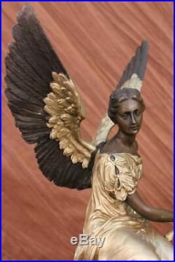 Large Winged Victory Angel Leader Warrior Pure Bronze Copper Art Home Decorative
