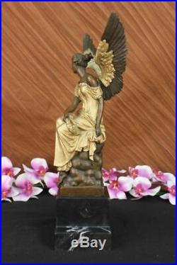 Large Winged Victory Angel Leader Warrior Pure Bronze Copper Art Home Sculpture