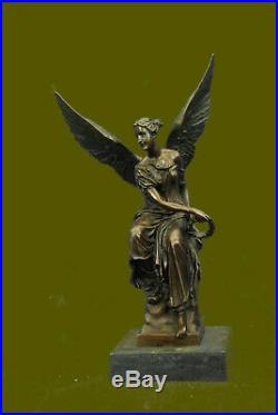 Large Winged Victory Angel Leader Warrior Pure Bronze Copper Art Sculpture DEAL