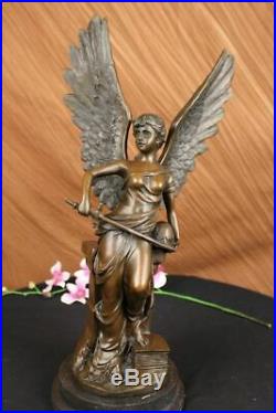 Large Winged Victory Angel Leader Warrior Pure Bronze Copper Art Sculpture Deal
