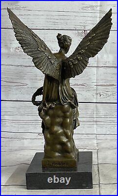 Large Winged Victory Angel Leader Warrior Pure Bronze Copper Art Sculpture Deal