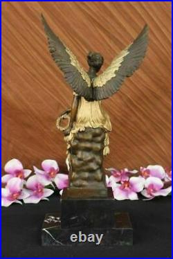 Large Winged Victory Angel Leader Warrior Pure Bronze Copper Art Sculpture Decor