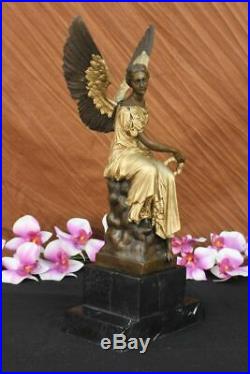 Large Winged Victory Angel Leader Warrior Pure Bronze Copper Art Sculpture Figur