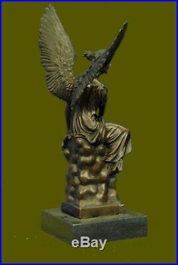 Large Winged Victory Angel Leader Warrior Pure Bronze Copper Art Sculpture Gift