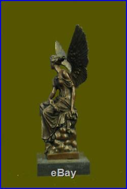 Large Winged Victory Angel Leader Warrior Pure Bronze Copper Art Sculpture Gift