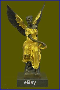 Large Winged Victory Angel Leader Warrior Pure Bronze Copper Art Sculpture Sale