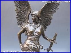 Large Winged Victory Angel Leader Warrior Pure Bronze S