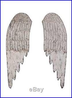 Large Wood Rustic Angel Wings Distressed Wood Wall Decor