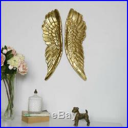Large gold angel wings wall art display metallica painted metal gift living room