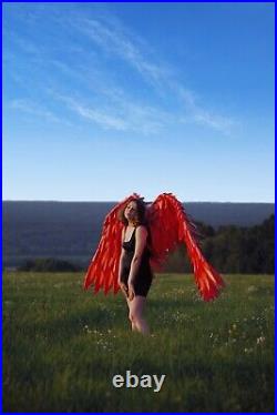 Large red angel wings, firebird, Phoenix, lucky bird adult festival wear