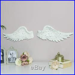 Large wall mounted cream angel cherub wings decoration vintage shabby chic art
