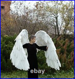 Large waving/movable white Heaven Angel wings Christmas/Cosplay Costume/larp
