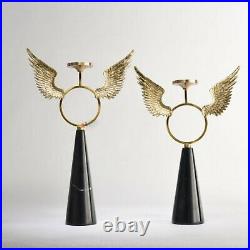 Light luxury angel wings Candlestick decoration hotel dining table marble crafts