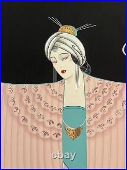 Lillian Shao Serigraph Angel Wings Art Deco Modernist Nagel Erte 1980s Fashion