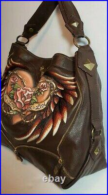 Limited Edition 2007 Isabella Fiore Brown Jeni Live To Love Shoulder Handbag$695