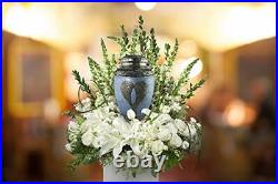 Loving Angel Wings Blue/Silver Cremation Urns for Human Ashes (LargeBaby Blue)