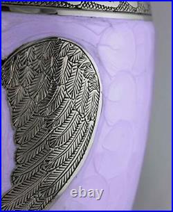 Loving Angel Wings Lilac/Silver Cremation Urns for Human Ashes (LargeLilac)