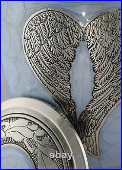 Loving Angel Wings Mint/Silver Cremation Urns Human Ashes Adult Burial Large New