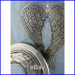 Loving Decorative Urns Angel Wings Blue And Silver Funeral, Burial, Niche For