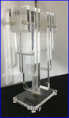 Lucite Angel Wing Stacked Graduated Panels Table Lamp MCM