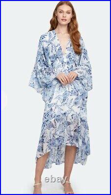 MISA LOS ANGELES Shadi Kimono Sleeve Smocked Waist Midi Dress Size L NWT NEW
