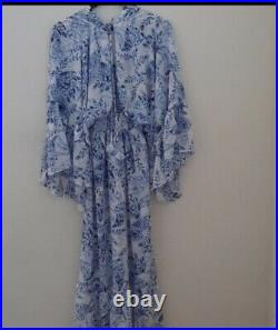 MISA LOS ANGELES Shadi Kimono Sleeve Smocked Waist Midi Dress Size L NWT NEW