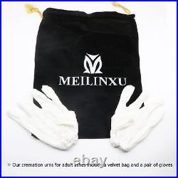 M MEILINXU Teardrop Decorative Urns, Large / Adult, White Angel Wings
