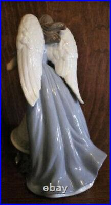 Mark O'well Large Angel With Opalescent Wings Bell Poinsettia 12 Tall