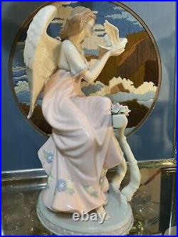 Mark O'well Large Angel With Opalescent Wings Leaning on