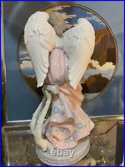 Mark O'well Large Angel With Opalescent Wings Leaning on