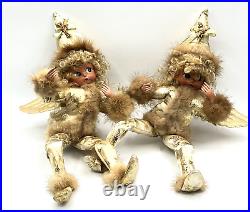 Mark Roberts Metallic Gold Curly Haired Angel Wing Elf 14 Poseable Christmas