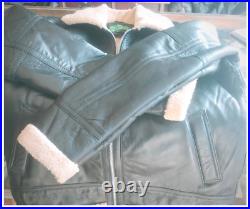 Men's Genuine real Black Leather Jacket With Fur And Collar Soft Skin style- US