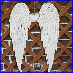Metal Angel Wings Sculpture, Heavenly Religious Décor Rustic Decorative Large