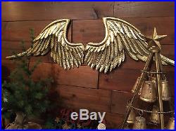 Metal Gold Angel Wings Hanging Wall Decor Rustic Vintage Set