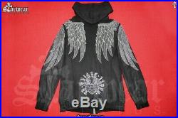 Mike Amiri Jaded By Knight Chrome Hearts Angel Wings Biker Hoodie Jacket Mens L