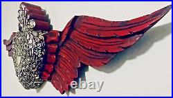 Milagros Sacred Heart X Large 39 Angel Wings Wood Ex Voto Mexican Folk Art