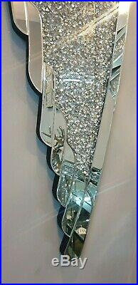 Mirrored Crushed Crystal Large Angel Wings