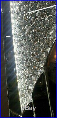 Mirrored Light Up Crushed Crystal Diamond Large Angel Wings