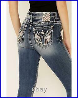 Miss Me Women's Americana Angel Wing Bootcut Jeans M5082B104V