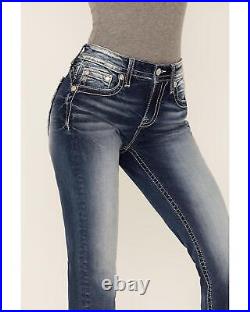 Miss Me Women's Angel Wing Medium Dark Wash Bootcut Jeans M3852B